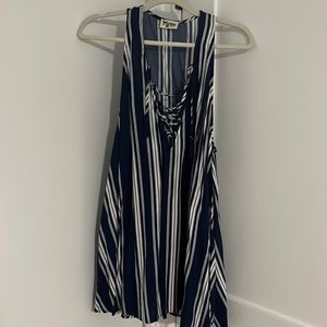 Show Me Your Mumu - navy and white striped mini dress